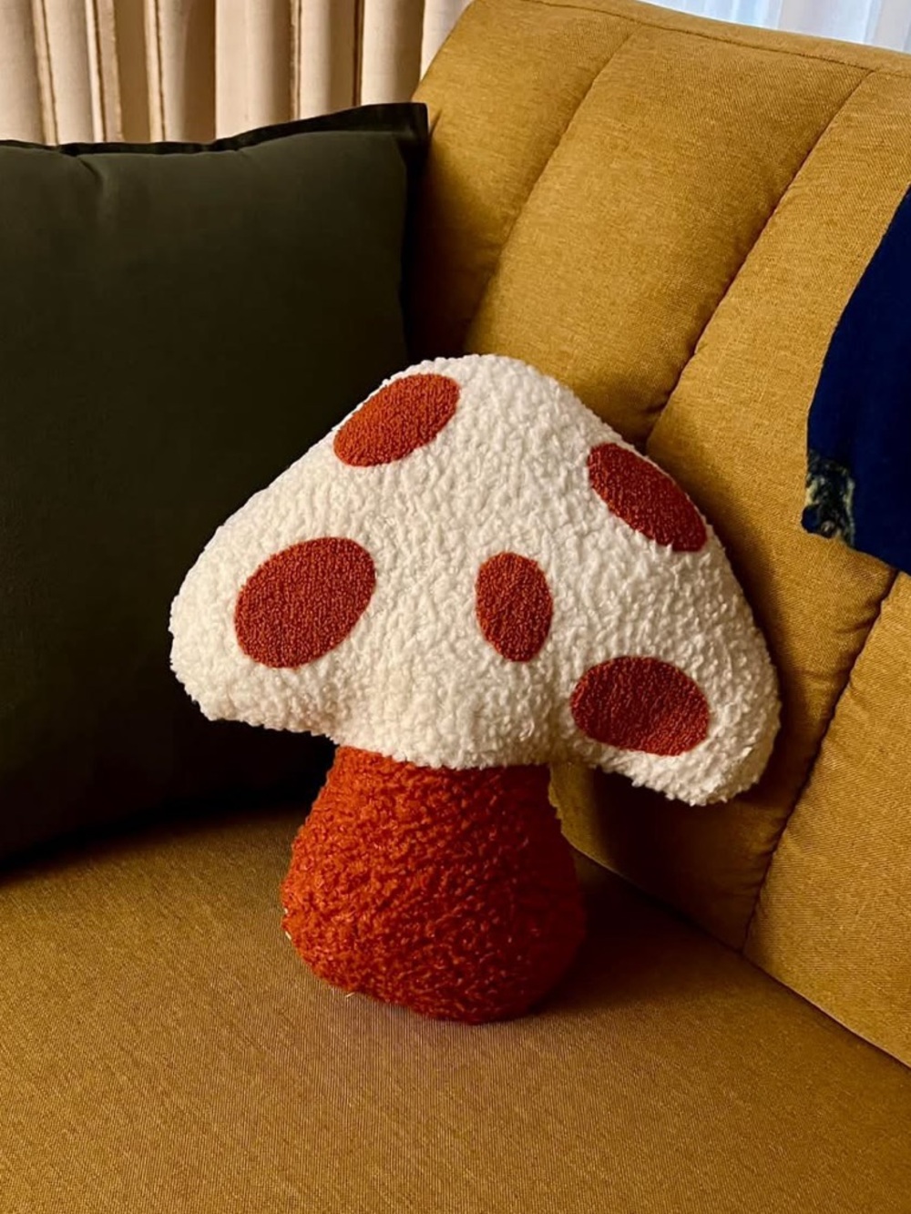 NWOT Mushroom Shaped Accent Pillow; Boucle